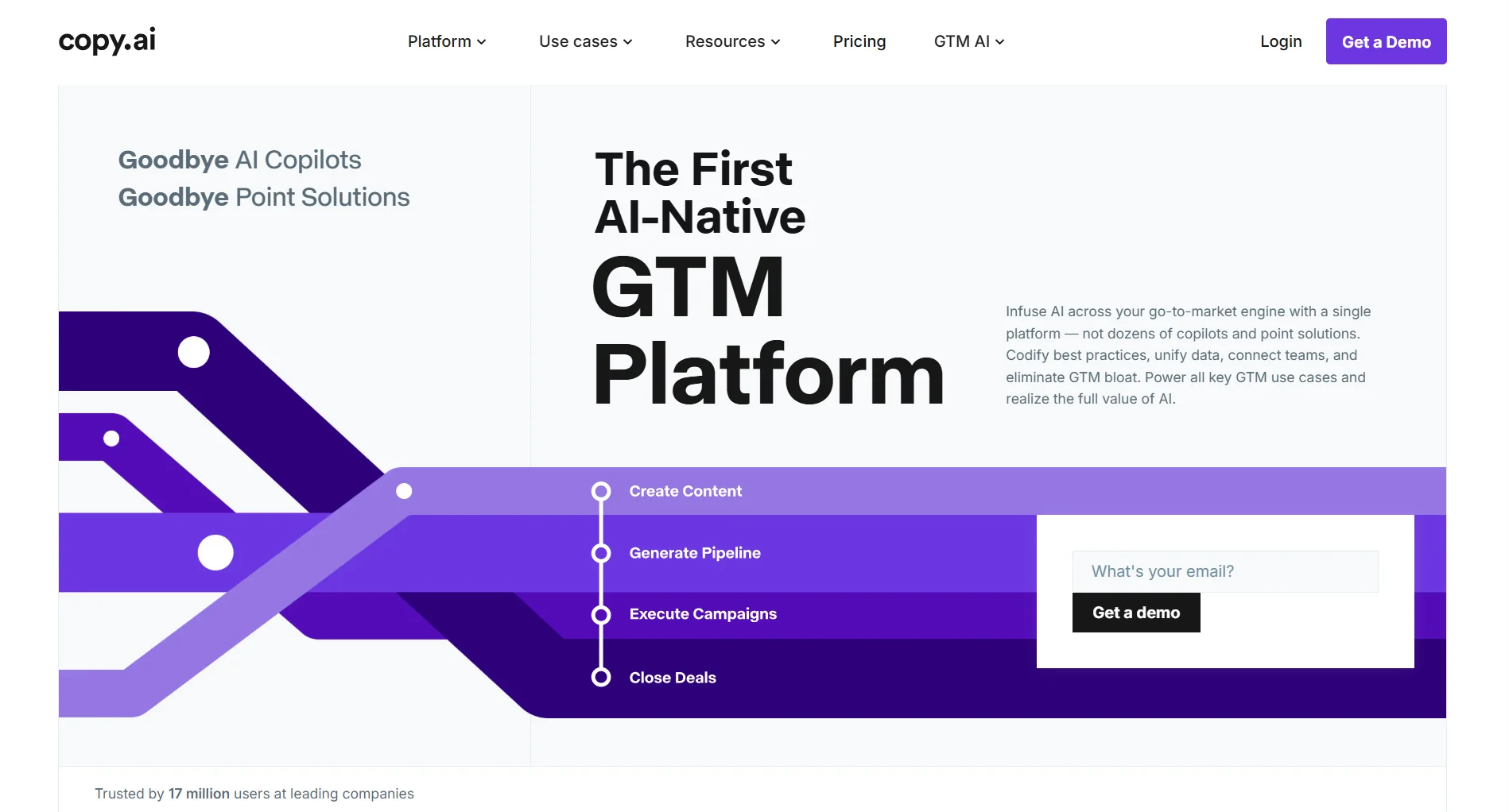 Copy.ai GTM platform dashboard