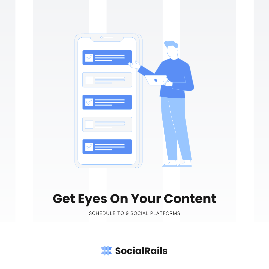 Promotional image with text 'Get eyes on your content' emphasizing visibility and engagement