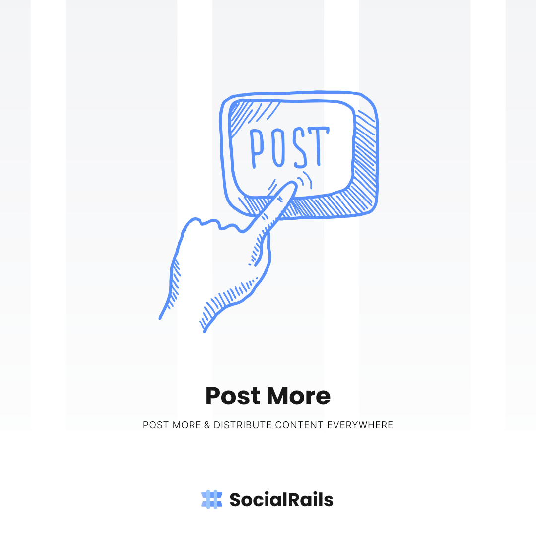 Promotional image with text 'Post more' encouraging consistent content creation