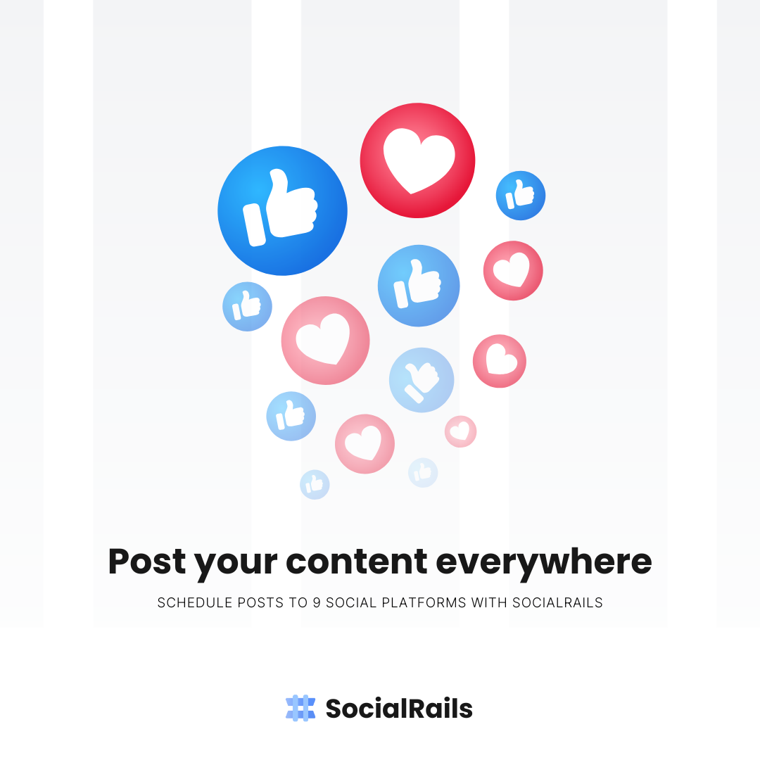 Promotional image with text 'Post your content everywhere' highlighting multi-platform strategy