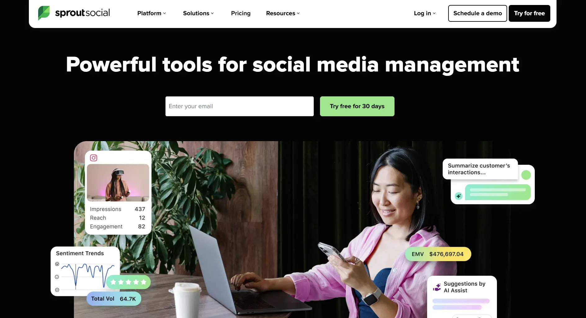 Sprout Social scheduler dashboard